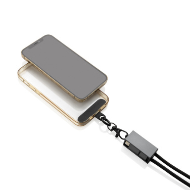 Logo trade corporate gift photo of: Terra RCS recycled PET phone cord with dual charge cable