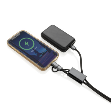 Logo trade promotional products picture of: Terra RCS recycled PET phone cord with dual charge cable