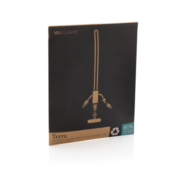 Logo trade advertising product photo of: Terra RCS recycled PET phone cord with dual charge cable