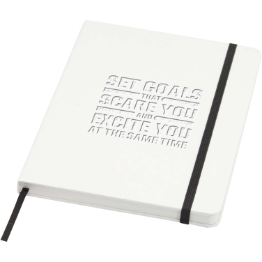 Logo trade corporate gifts image of: Holm A5 stone paper hard cover notebook with lined pages