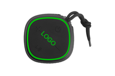 Logo trade promotional merchandise image of: Bluetooth speaker HERMON Schwarzwolf