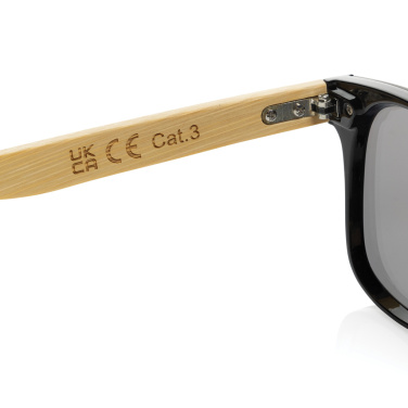 Logo trade advertising product photo of: Prism RCS recycled plastic sunglasses with bamboo frame