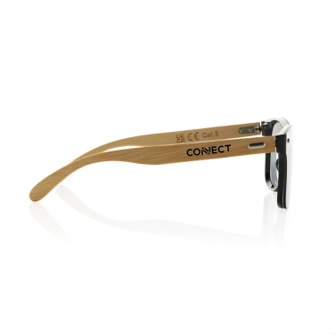 Logo trade corporate gifts image of: Prism RCS recycled plastic sunglasses with bamboo frame