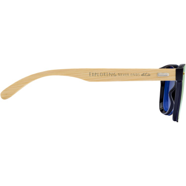 Logo trade business gifts image of: Tan sunglasses with bamboo temples
