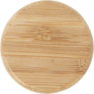 Logo trade promotional gifts picture of: Lume 500 ml matte soda lime glass bottle with bamboo lid