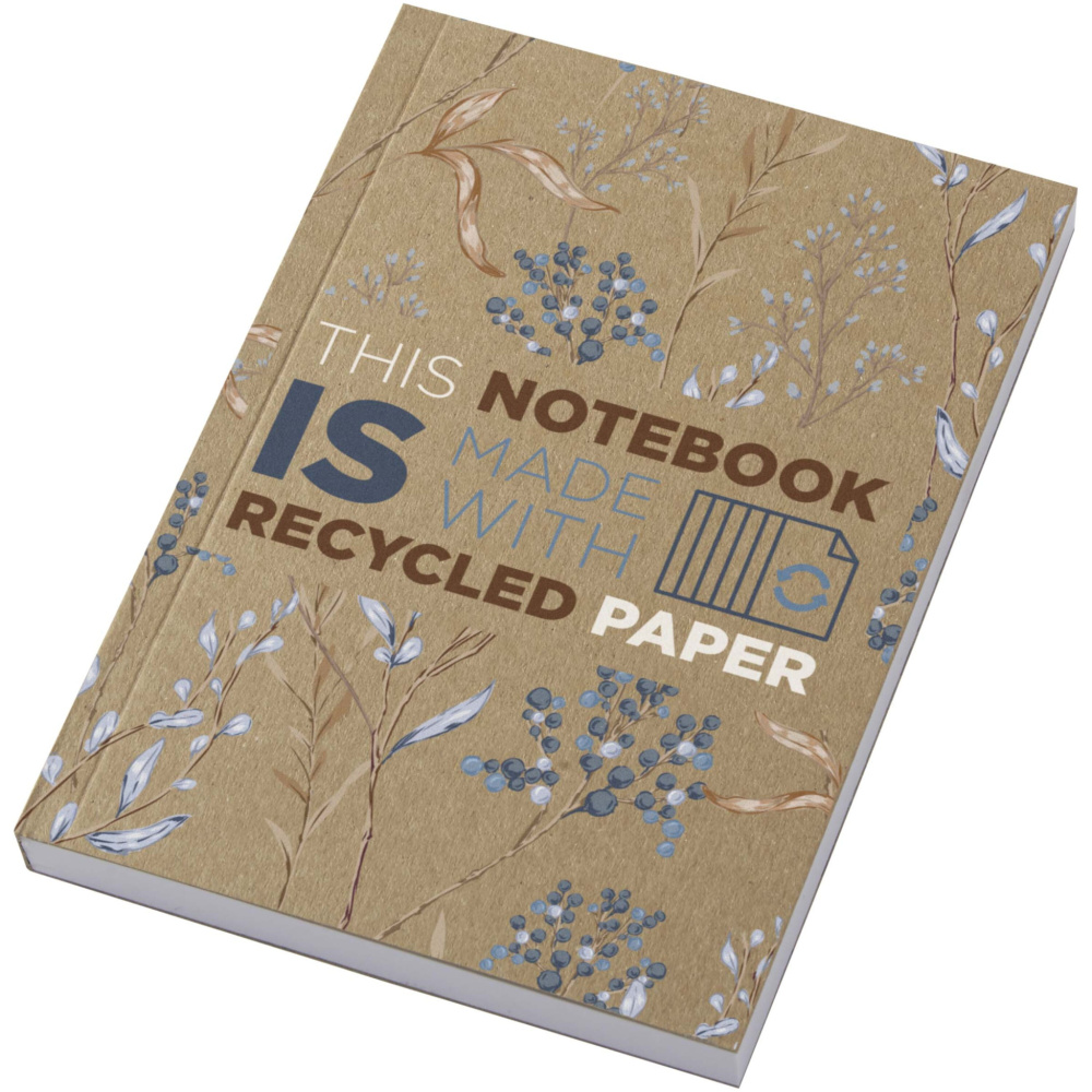 Logotrade promotional gift picture of: Novella Austen A6 recycled soft cover kraft notebook - 100 sheets