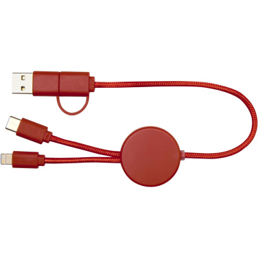 Logo trade promotional giveaways image of: Citala 5-in-1 recycled plastic 30 cm data sync and 27W fast charge cable