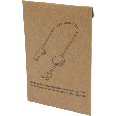 Logo trade advertising products image of: Citala 5-in-1 recycled plastic 30 cm data sync and 27W fast charge cable