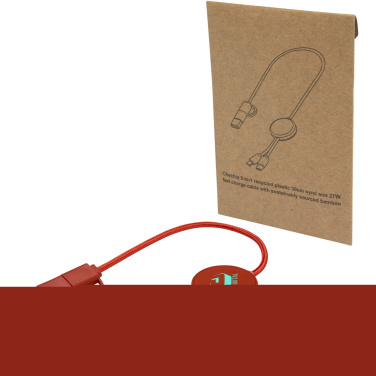 Logotrade advertising products photo of: Citala 5-in-1 recycled plastic 30 cm data sync and 27W fast charge cable