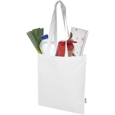 Logo trade promotional products image of: Madras Blend 140 g/m² GRS recycled cotton tote bag 7L