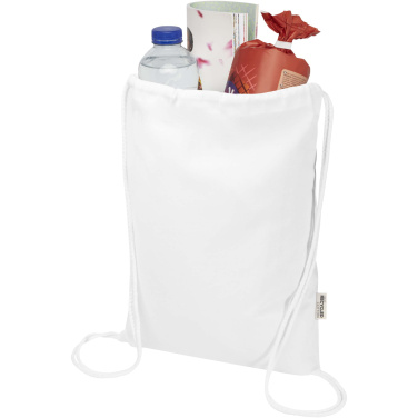 Logo trade business gift photo of: Oregon Blend 140 g/m² GRS recycled drawstring bag 5L