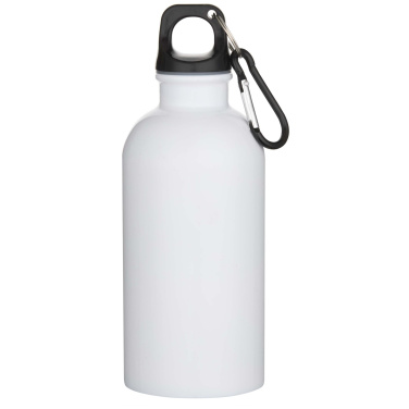 Logo trade promotional gift photo of: Oregon 400 ml sublimation RCS recycled single wall stainless steel water bottle with carabiner