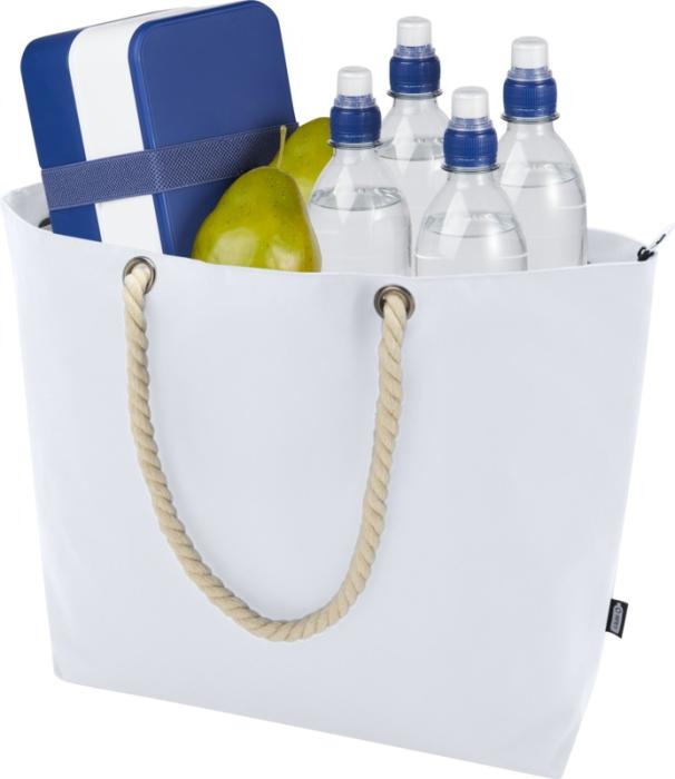 Logotrade advertising product picture of: Panama GRS recycled beach cooler tote bag with cord handles