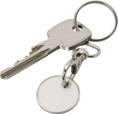 Logo trade business gifts image of: Rory keyring with trolley coin