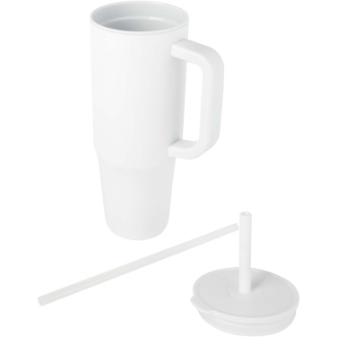 Logotrade promotional gift image of: Brady 900 ml RCS certified insulated tumbler with silicone straw