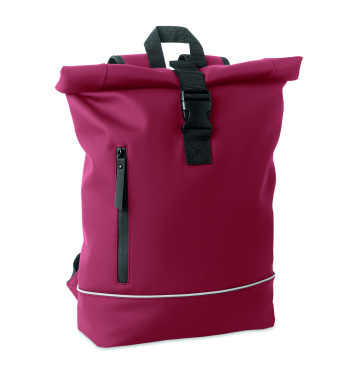 Logo trade promotional giveaways image of: Laptop 15" roll top PU backpack