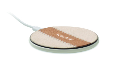 Logotrade promotional products photo of: Cork wireless charger 15W