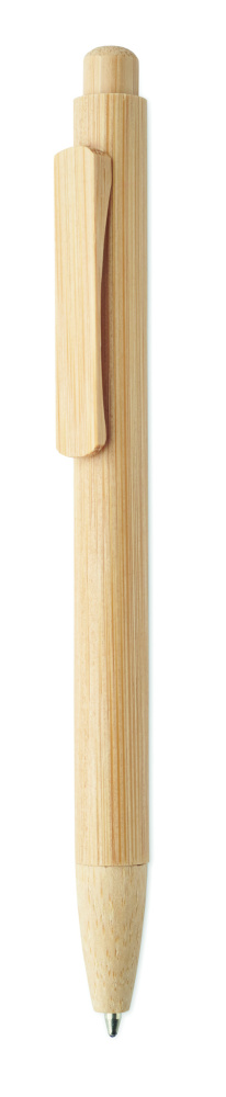 Logo trade promotional giveaways picture of: Bamboo automatic ball pen