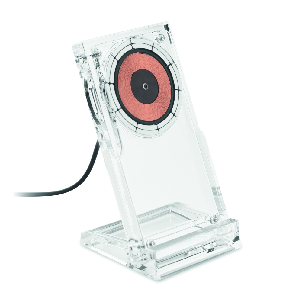 Logo trade promotional gifts picture of: Acrylic wireless charger 15W