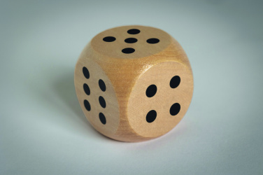 Logo trade promotional gift photo of: Schima wooden dice 5cm dia