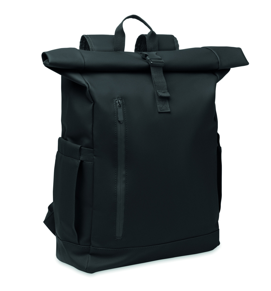 Logotrade promotional product image of: Rolltop laptop rucksack 600D
