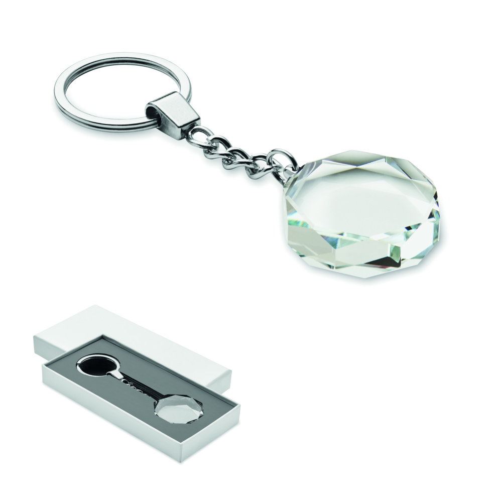 Logo trade promotional items picture of: Glass round award key ring