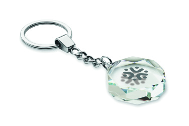 Logo trade corporate gifts picture of: Glass round award key ring