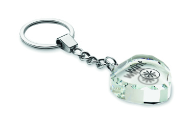 Logotrade promotional giveaway image of: Glass heart award key ring