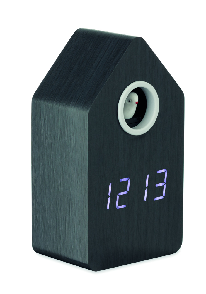 Logo trade advertising products picture of: MDF cuckoo alarm clock