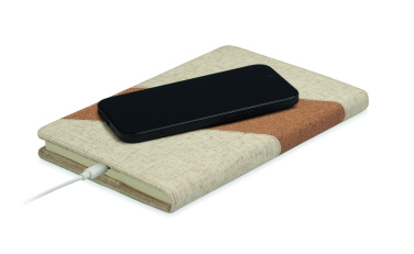 Logo trade promotional giveaway photo of: A5 notebook with 15W charger