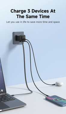 Logotrade promotional merchandise picture of: Urban Vitamin Mendocino 65W GaN charger retractable cable