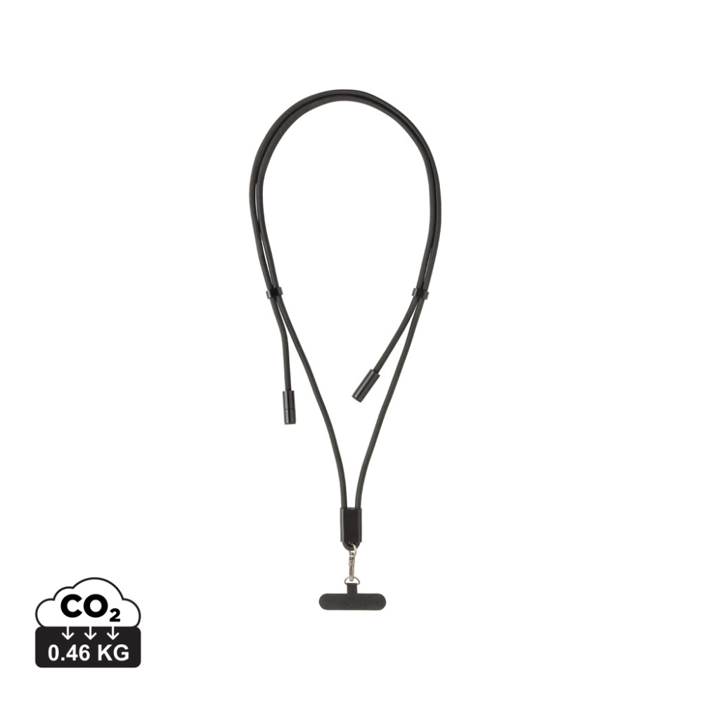 Logo trade advertising products picture of: LoopAmp RCS RPET adjustable phone cord with 60W cable