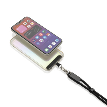 Logo trade corporate gifts image of: LoopAmp RCS RPET adjustable phone wrist strap 60W cable