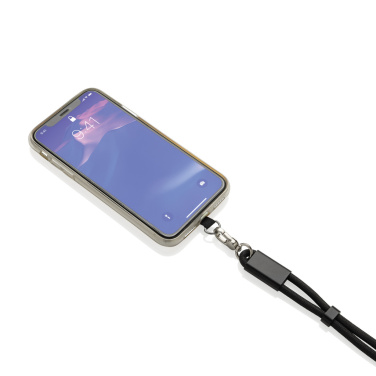 Logotrade promotional item image of: LoopAmp RCS RPET adjustable phone wrist strap 60W cable