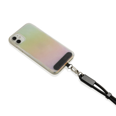 Logotrade promotional products photo of: LoopAmp RCS RPET adjustable phone wrist strap 60W cable