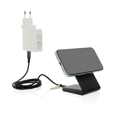 Logo trade promotional item photo of: VoltPerch RCS recycled plastic 15W magnetic wireless charger