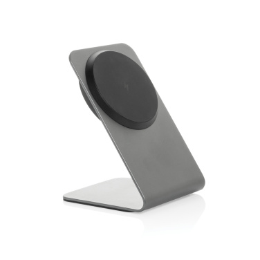 Logo trade promotional merchandise image of: Terra aluminium 15W magnetic wireless charging phone stand