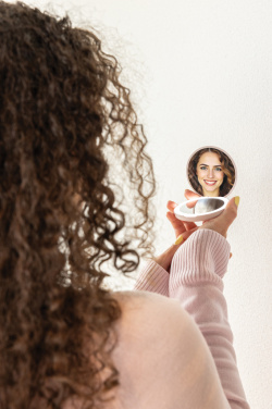 Logotrade promotional gift image of: Lumora RCS recycled plastic LED re-chargeable make-up mirror