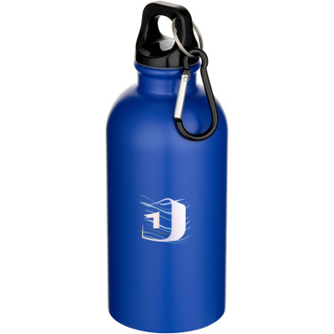 Logo trade business gift photo of: Oregon 400 ml matte RCS recycled single wall stainless steel water bottle with carabiner
