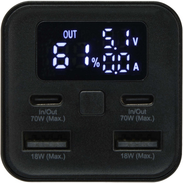 Logo trade promotional gifts image of: Acamar 20.000 mAh 70W recycled aluminium laptop power bank