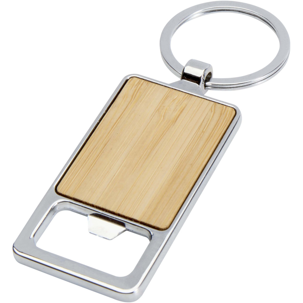 Logotrade promotional gift picture of: Snapper bamboo keychain with bottle opener