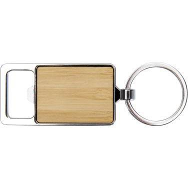 Logo trade promotional merchandise picture of: Snapper bamboo keychain with bottle opener