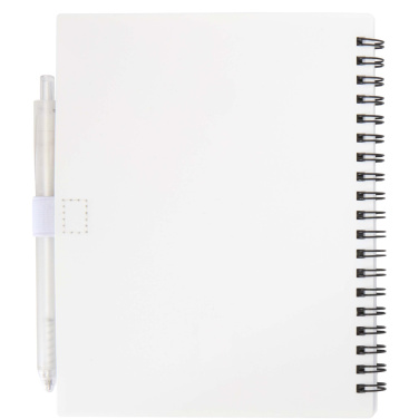 Logotrade advertising products photo of: Niove recycled plastic soft cover notebook and ballpoint pen set (blue ink)