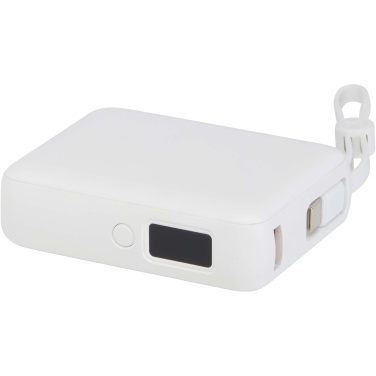 Logo trade business gift photo of: Acrux 10.000 mAh 35W tablet power bank with built in Type-C cable - made from recycled plastic