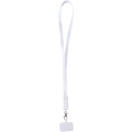 Franz recycled plastic smartphone lanyard with built-in data sync and 65W fast charge 5-in-1 cable, White