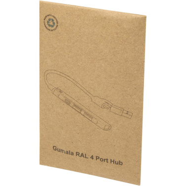 Logo trade promotional products picture of: Alkaid 4-port recycled aluminium USB-A and Type-C hub with dual input