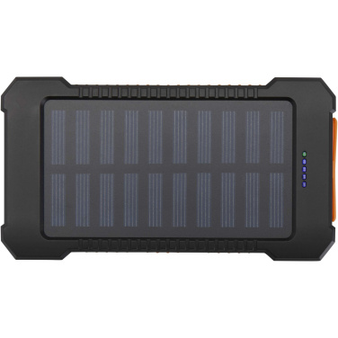 Logotrade promotional product picture of: Altair 5000 mAh 10W recycled plastic rugged solar power bank with built-in torch