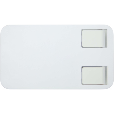 Logotrade promotional items photo of: Alhena recycled plastic foldeable phone holder with metal desk stand