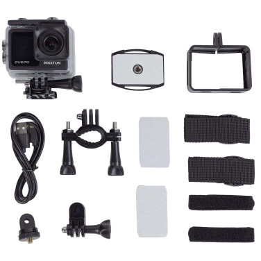 Logo trade corporate gifts image of: Prixton DV670 4K dual screen action camera