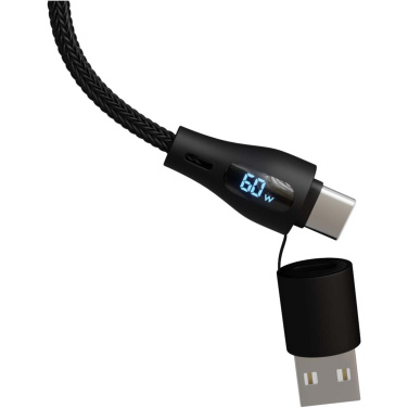 Logo trade promotional giveaway photo of: SCX.design C51 60W 5-in-1 rPET fast charging cable with display